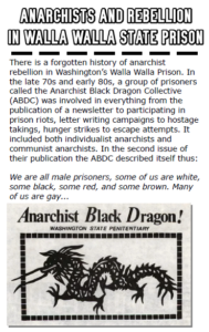 Cover of "Anarchists and Rebellion in Walla Walla Prison" zine