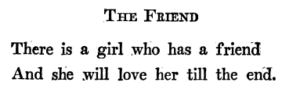 Short poem from "Janet and her Dear Phebe"